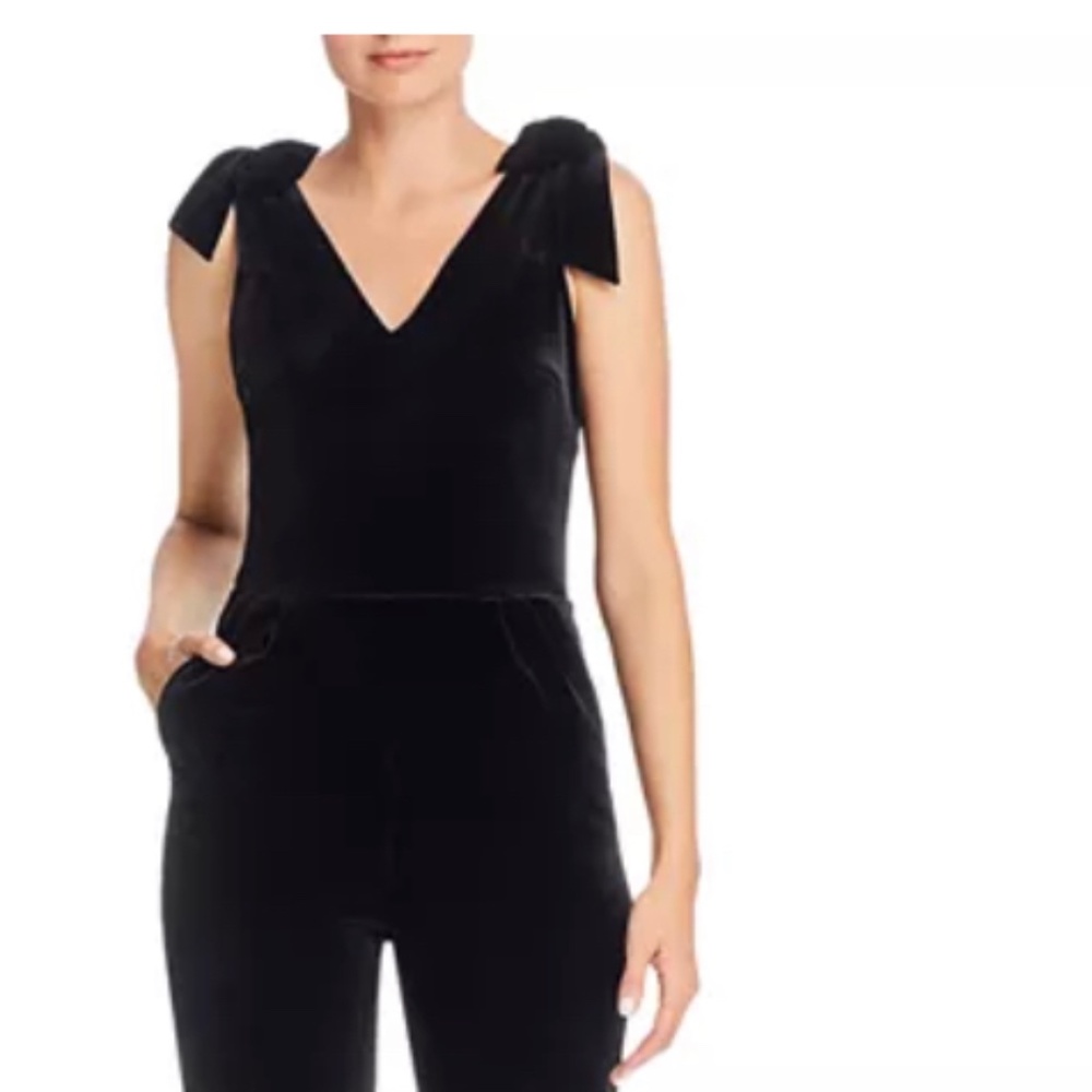 AQUA Bow Sleeveless Black Jumpsuit